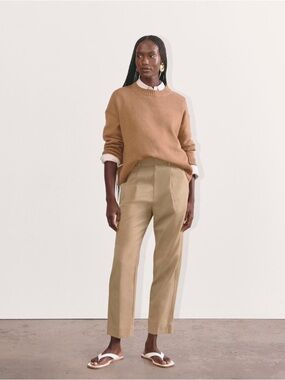 Everlane Draper Pleated Pant in Buttersmooth | Sandstone | Size 00 Regular